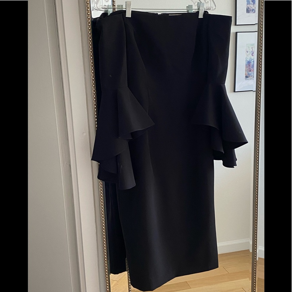 Milly Off Should Sheath Dress with Ruffled Sleeve